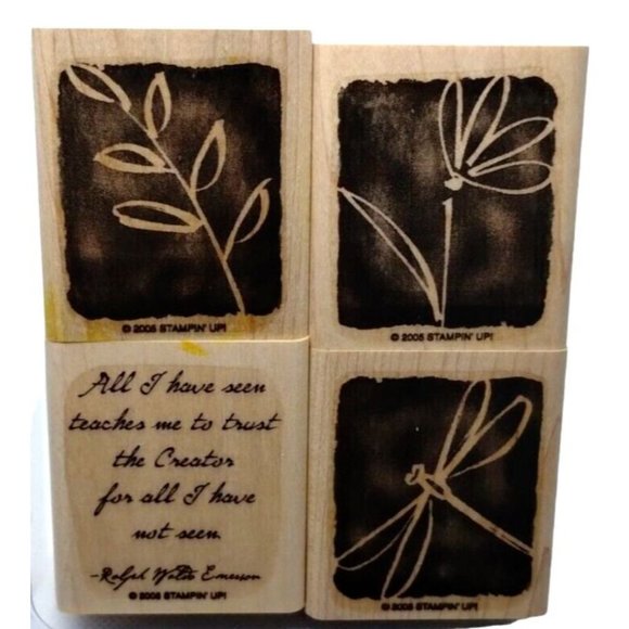 Stampin Up All I Have Seen 4 Piece Rubber Stamp Kit Mounted Spring Sayings - Picture 2 of 4